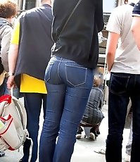Tight jeans girls nasty spied scenes