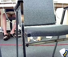 Sexy blonde's hairy pussy upskirt movie