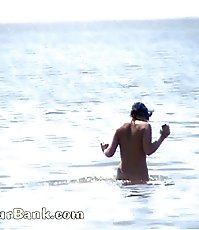 Voyeur tapes a gorgeous babe at the nudist beach