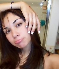 Doll sliding hand in pink panties and shooting all on cam