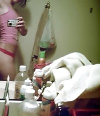 Lady caught by spy cam in short skirt and bra
