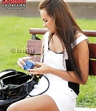 Stunning upskirt girls in a park