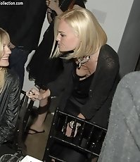 They laugh and sexily tease with downblouse view