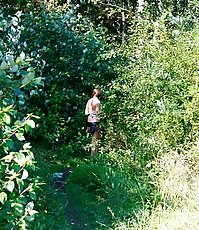 Voyeur busts a gorgeous leggy college girl peeing